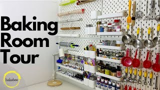 BAKING ROOM TOUR  ORGANIZING TIPS  How to stay organized [upl. by Gilud]