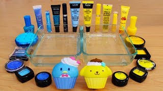 Blue vs Yellow  Mixing Makeup Eyeshadow Into Slime Special Series 120 Satisfying Slime Video [upl. by Galvan]