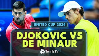 Alex De Minaur STUNS Novak Djokovic  United Cup 2024 Match Highlights [upl. by Erodasi]