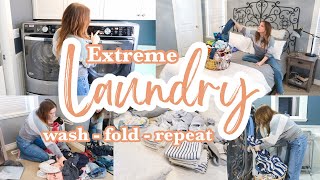 EXTREME LAUNDRY MOTIVATION 2022  All Day Laundry Routine [upl. by Ehtiaf]