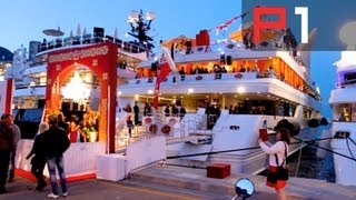 EXCLUSIVE F1 party on biggest yacht in Monaco [upl. by Naut]