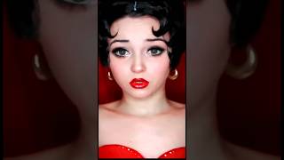 Transforming into Betty Boop vintage cosplay makeup bettyboop [upl. by Oilegor]