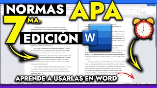 Cómo usar las Normas APA en WORD 7ma Edición  NORMAS APA ULTIMA EDICION [upl. by Clayberg]