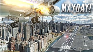 Flight Simulator 2023 RTX™ 3090  ULTRA REALISM MODS  Engine Fire  New York Landing  MSFS 4K [upl. by Hendren]