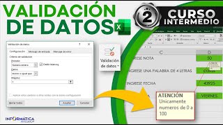 CÓMO VALIDAR DATOS EN EXCEL Nueva Versión [upl. by Ahpla]