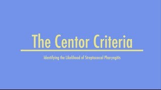 Centor Criteria for Strep Pharyngitis  MEDZCOOL [upl. by Frazer]