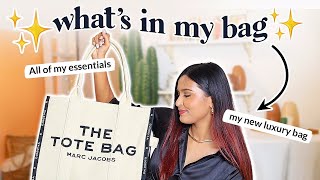 WHAT’S IN MY BAG✨  Marc Jacobs Tote Bag Tour BirtdaySeries 26ampGlowing Mridul Sharma [upl. by Velda217]