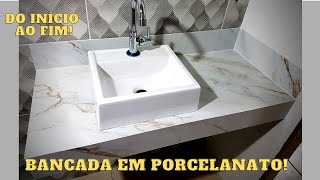 Como fazer BANCADALAVATÓRIO em PORCELANATO O mais COMPLETO do YouTube Do início ao fim [upl. by Timrek258]