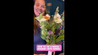 How to wrap a bridal bouquet in ribbon tutorial If you’re planning to DIY your wedding flowers th [upl. by Mohl]