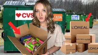 INSANE JACKPOT DUMPSTER DIVING AT A CVS THATS SHUTTING DOWN [upl. by Kreager]