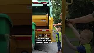 Fouryear old granted garbage man dream through MakeaWish Foundation Shorts [upl. by Cilegna]