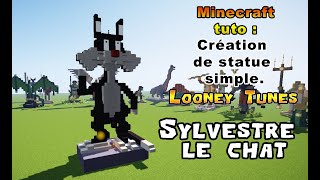 Minecraft Tuto  statue simple de Sylvestre le chat Phrase fétiche Nom dun chat [upl. by Ahsinna403]