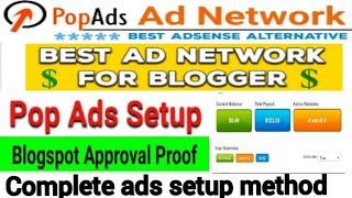 popads ads setup complete method  Adsterra Adsense alternative popads earning [upl. by Atnohsal]