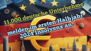 11000 deutsche Unternehmen melden im ersten Halbjahr 2024 Insolvenz an [upl. by Irakab]