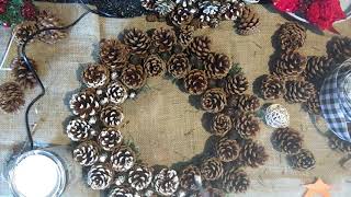 21 December 2020 late DIY Christmas 🎄 pinecone wreath video [upl. by Yulma]