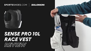 How Much Can You Fit In a 10L Running Vest  Salomon Sense Pro Race 10L Vest [upl. by Aiehtela995]