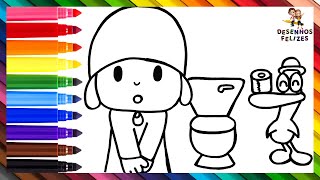 Desenhar e Colorir o Pocoyó que Precisa de Fazer Chichi 👶🚽🐘🧻 Desenhos para Crianças [upl. by Hosbein]