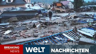 HORRORHOCHWASSER Dammbruch in Polen Flutwelle zerstört Dorf  Evakuierung gestartet  WELT LIVE [upl. by Vic]