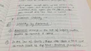 Liability by Abetment Vicarious Liability Tort  5th Sem Part 8 [upl. by Gardie]