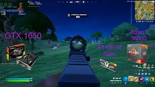 GTX 1650  Ryzen 5 5600G Fortnite Gameplay  Performance Mode SOLOS [upl. by Yreved]