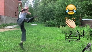 Giving Our Famous Russian Martial Artist A Tune  Nunchuck Practice [upl. by Assilem]