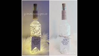 Flaschenlicht Bottlelight DIY Tutorial GONIS schnell und einfach  Vintage Shabbychic Reliefpaste [upl. by Doowron]