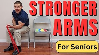 6 Resistance Band Arm Exercises For Seniors Upper Body Home Workout [upl. by Blackstock]