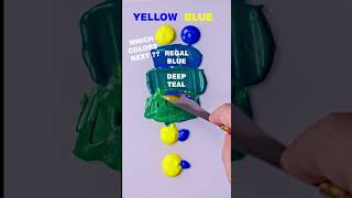 Blue vs Yellow different amounts color test colormixing paintmixing oddlysatifying [upl. by Ecirted689]