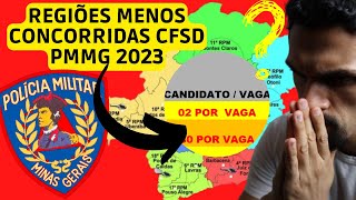 Quais as regiões menos concorridas Concurso PMMG 2023 qual região RPM escolher CFSD 2023 [upl. by Roxie]