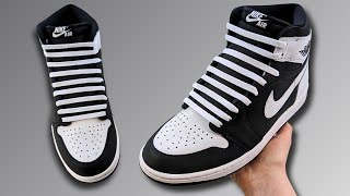 HOW TO BAR LACE NIKE AIR JORDAN 1 HIGH  Cool Jordan 1 Lacing [upl. by Fonz]