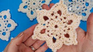 Crochet a Snowflake in JUST 15 MINUTES 😀❄️ [upl. by Nosneh]