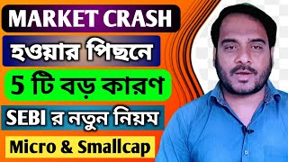 Stock Market Crash  হওয়ার পিছনে 5টি বড় কারণ  SEBI র নতুন আইন  Micro amp Smallcap [upl. by Elma]