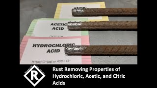 Tool Tip 002 Acid Rust Removal  Comparison between Hydrochloric Acetic and Citric Acid [upl. by Ikcim99]