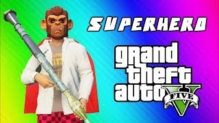 GTA 5 Superhero Tryouts amp Online Funny Moments NEXT Trains Car Bomb Poo Mechanic Banana Bus [upl. by Solahcin498]