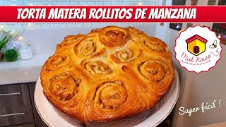 SUPER ESPONJOSA torta de rollitos de MANZANA fácil [upl. by Ydnir]