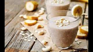 Cómo hacer Batido de Cereales y Banana Saludable para antes o después del GYM [upl. by Azer]