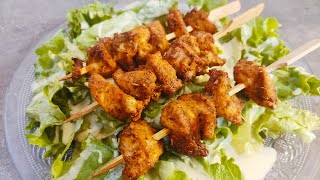 brochettes de poulet au paprika au four  sauce blanche pour salade [upl. by Gaddi]