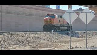 BNSF C449W 5277 With A Fouled K3LA Horn [upl. by Gnauq]