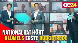 Nationalrat hört Blümels erste Budgetrede [upl. by Lirva]