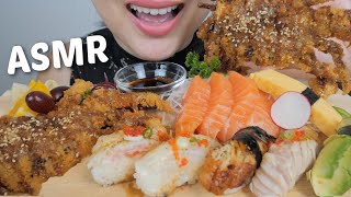 ASMR SUSHI Soft Shell CRAB Assorted Aubri Nigiri with Salmon Sashimi NO TALKING Eating Sound  NE [upl. by Adella]