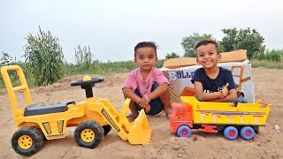 Kids Unboxing and Playing with Mini Bulldozer JCB Toy Truck Toy  Loading Soil In Dumper  CN Toys [upl. by Fantasia604]