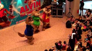 Alvin and the Chipmunks 3  Party Rock Anthem at Singapores premiere [upl. by Arammahs259]