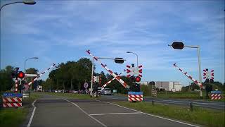 Spoorwegovergang Waterhuizen Haren  Dutch railroad crossing [upl. by Nnairahs]