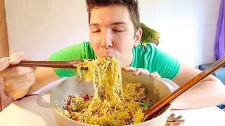 FRIED AVOCADO RAMEN NOODLE • Mukbang amp Recipe [upl. by Col]