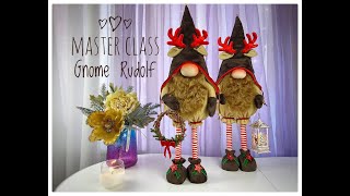 Gnome Rudolph  Santas Clause indeer Rudolph Christmas reindeer DIY HandMade Master class [upl. by Aguie]