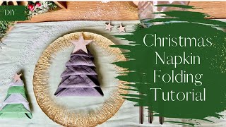 Simple Christmas Tree Napkin Folding [upl. by Paddie]