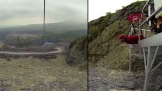 100 mph zip line ride over Penrhyn Quarry North Wales [upl. by Eward]