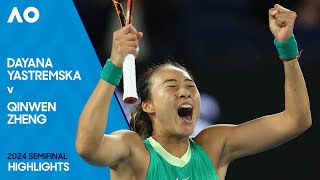 Dayana Yastremska v Qinwen Zheng Highlights  Australian Open 2024 Semifinal [upl. by Ahsieka]