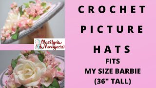 My Size Barbie Doll 36quot38quot tall Crochet Doll Hats  Marilyns Menagerie [upl. by Ecnarual522]