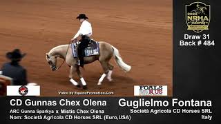 NRHA 2022 Futurity in OK 🐴 CD Gunnas Chex Olena 🇮🇹 Guglielmo Fontan … 219½ Champions Open Lev2 [upl. by Ssor]